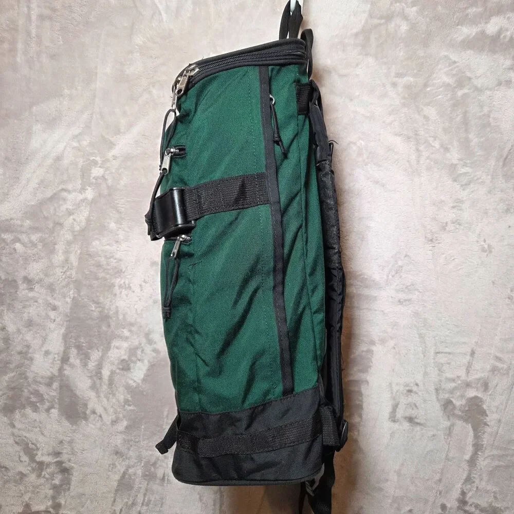 Vintage 90s Eastpak Backpack USA Green Travel Hiking Utility Pack
